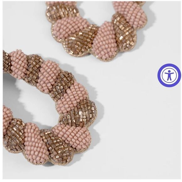 Deepa Gurnani Elenor Earringd - Dusky Pink - NWT - Picture 2 of 4